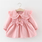 Load image into Gallery viewer, Adorable Baby Girl Bow Dress Soft Cotton Corduroy
